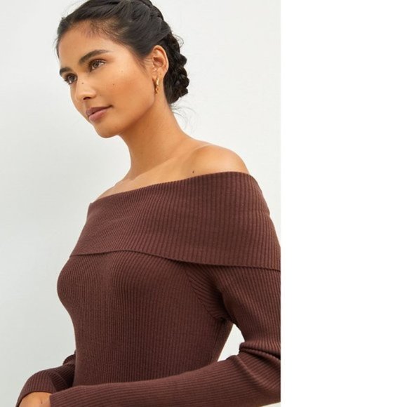 Daily Practice by Anthropologie Knit Off-The-Shoulder Midi Dress size M - Picture 4 of 5
